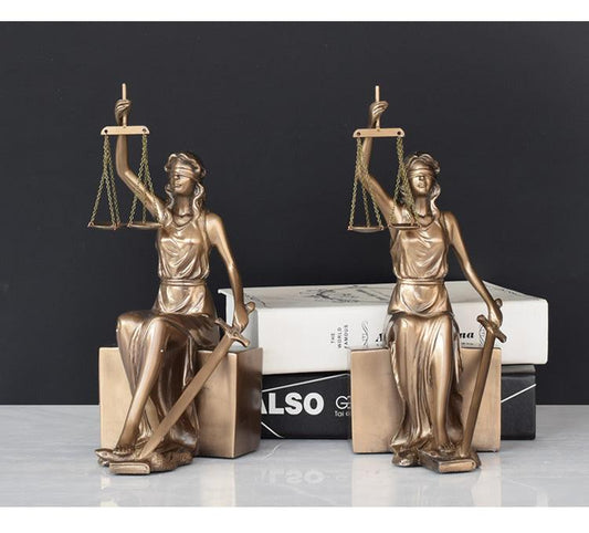Home Decoration Bronze Goddess Of Justice Bookend - Pacisia