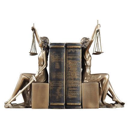 Home Decoration Bronze Goddess Of Justice Bookend - Pacisia