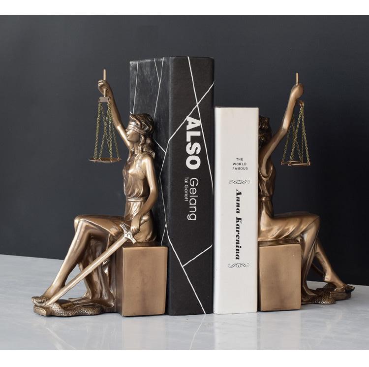 Home Decoration Bronze Goddess Of Justice Bookend - Pacisia