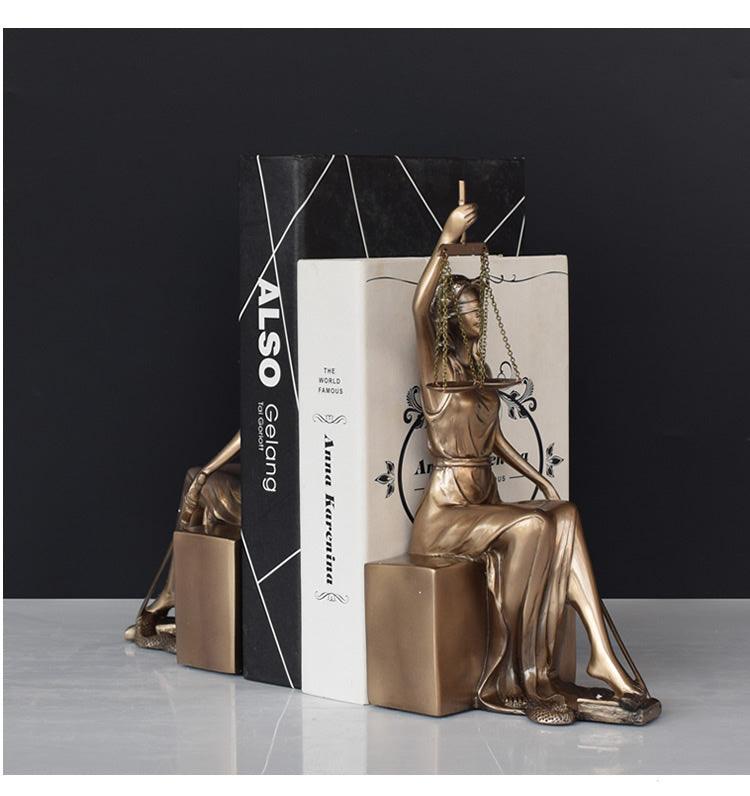 Home Decoration Bronze Goddess Of Justice Bookend - Pacisia
