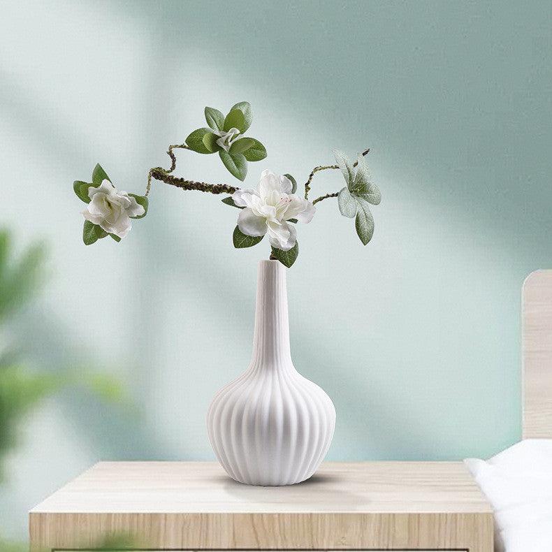 Home Decoration Ceramic Vase Dried Flower Arrangement Vase Starry Sky Minimalist Creative Decoration White Living Room - Pacisia