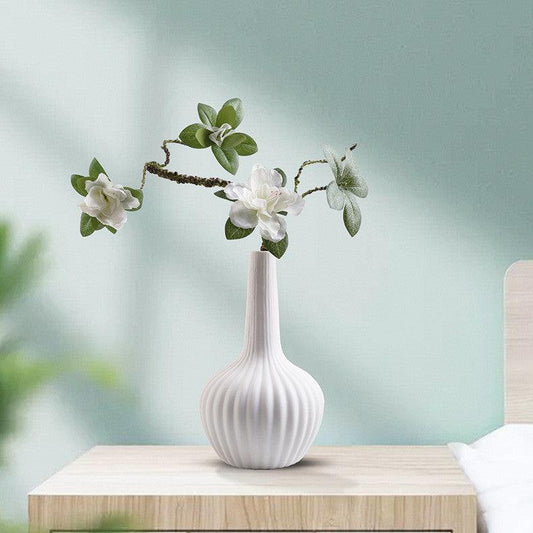 Home Decoration Ceramic Vase Dried Flower Arrangement Vase Starry Sky Minimalist Creative Decoration White Living Room - Pacisia