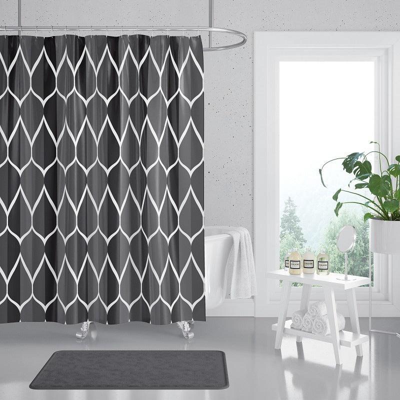 Home Minimalist Thickened Waterproof Printing Shower Curtain - Pacisia