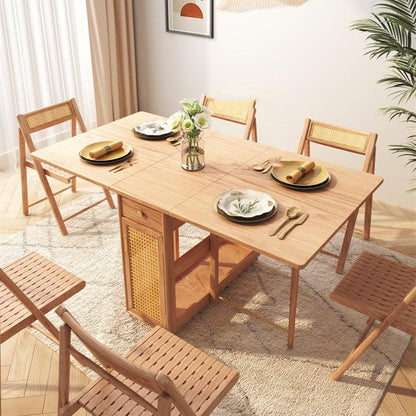 Home Multifunctional Rattan Log Folding Dining Table - Pacisia