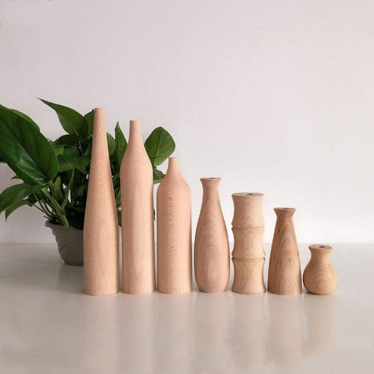 Home Simple Decoration Wooden Vase Office - Pacisia