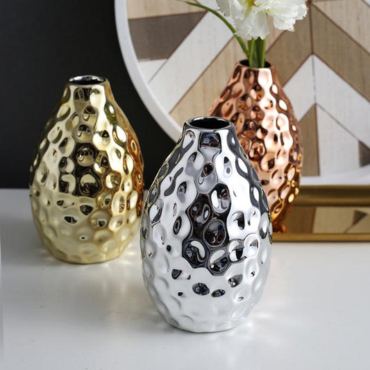 Home TV Entrance Ceramic Electroplating Vase Decoration Ornament - Pacisia