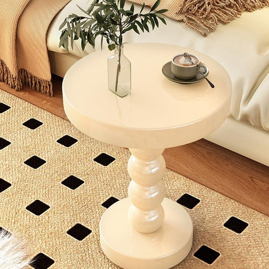 Home Vintage Solid Wood Round Table Bedside Side Table - Pacisia