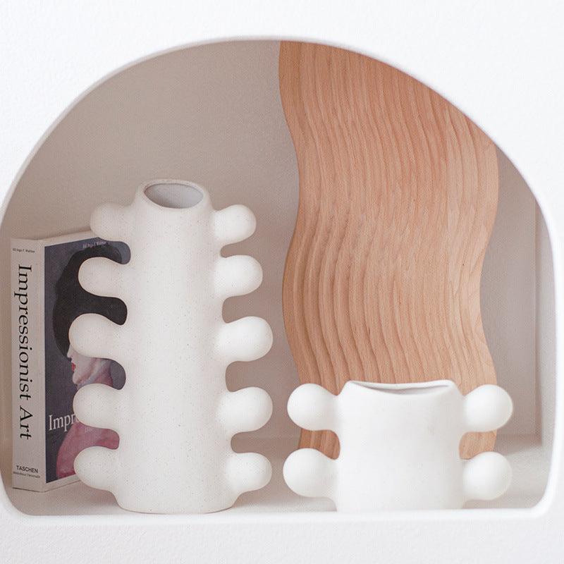 Home White Frosted Vase Of Opposite - Pacisia