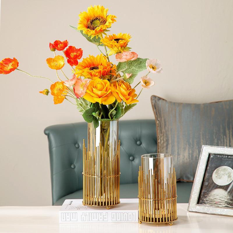 Household European Style Simple Metal Glass Vase - Pacisia