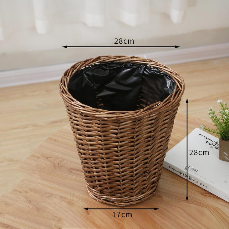 Household Living Room Storage Rattan Trash Can - Pacisia