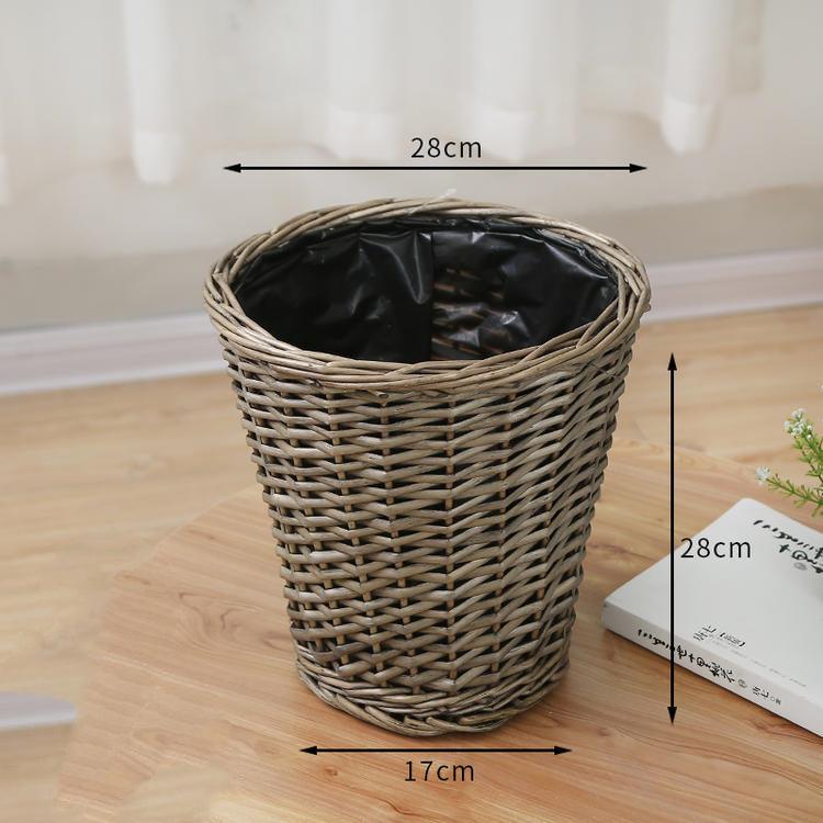 Household Living Room Storage Rattan Trash Can - Pacisia
