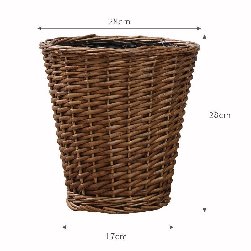 Household Living Room Storage Rattan Trash Can - Pacisia