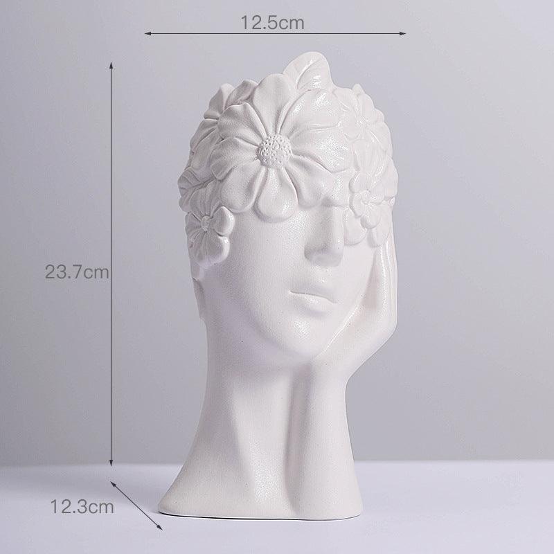 Human Body Ceramic Vase White Matte Artifact Hydroponic Flower Dryer Ornaments - Pacisia