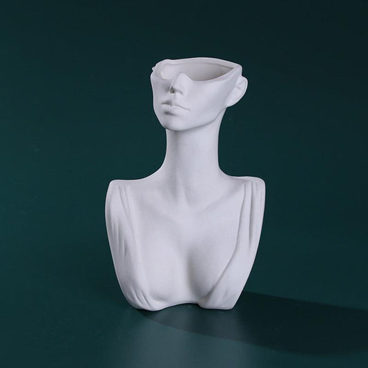 Human Face Ceramic Vase Floral Ornaments Home Decorations - Pacisia