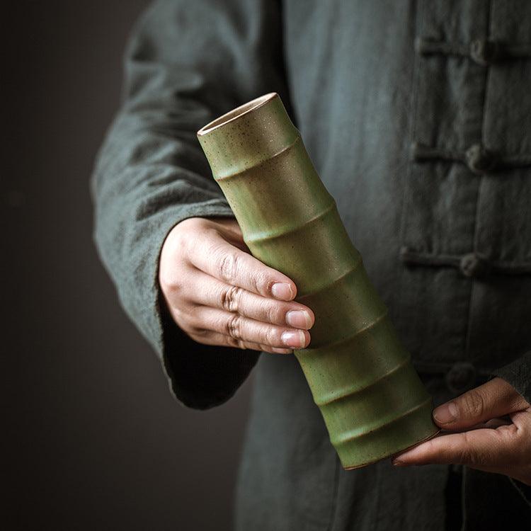 Imitation Bamboo Vase And Flower Arrangement Chinese Model House Furniture - Pacisia