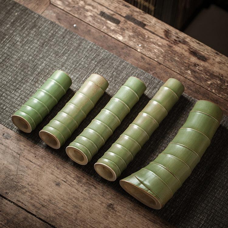 Imitation Bamboo Vase And Flower Arrangement Chinese Model House Furniture - Pacisia