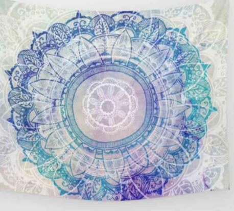 Indian Mandala Tapestry Green Blue Flower Beautiful Wall Art Tapestry 210x150cm Bedspread Beach Towel Yoga Blanket Table Cloth - Pacisia