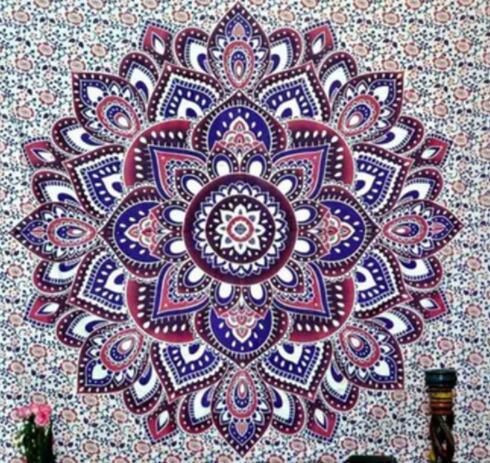 Indian Mandala Tapestry Green Blue Flower Beautiful Wall Art Tapestry 210x150cm Bedspread Beach Towel Yoga Blanket Table Cloth - Pacisia