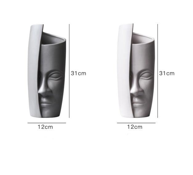 Individual ceramic face art vase decoration - Pacisia