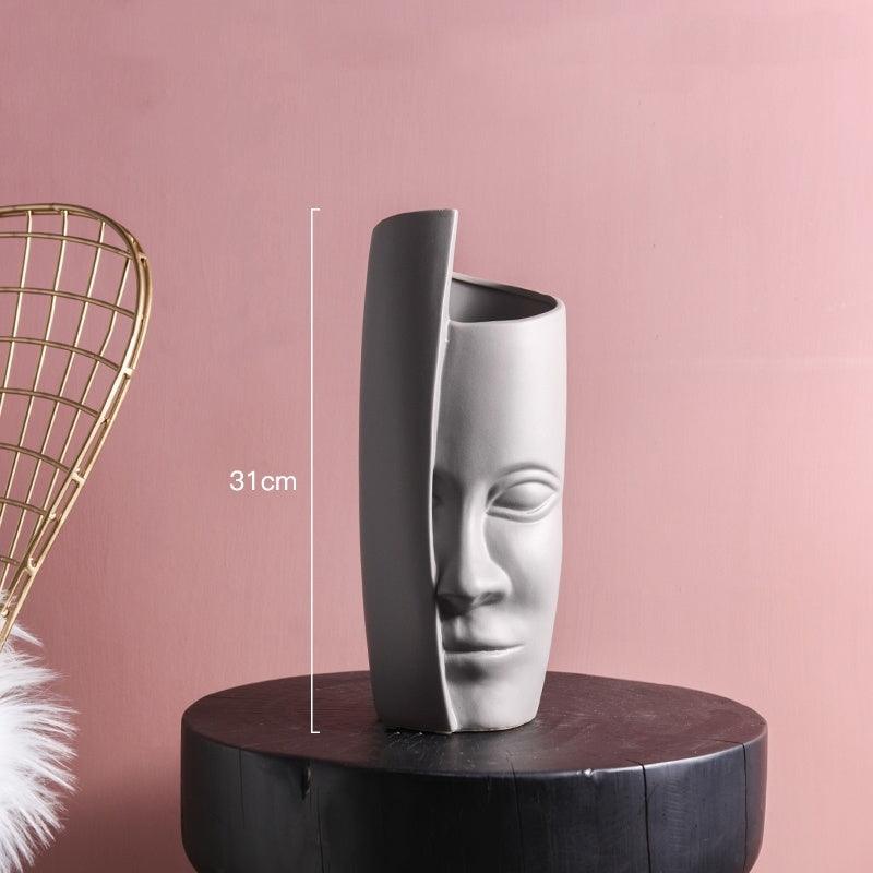 Individual ceramic face art vase decoration - Pacisia