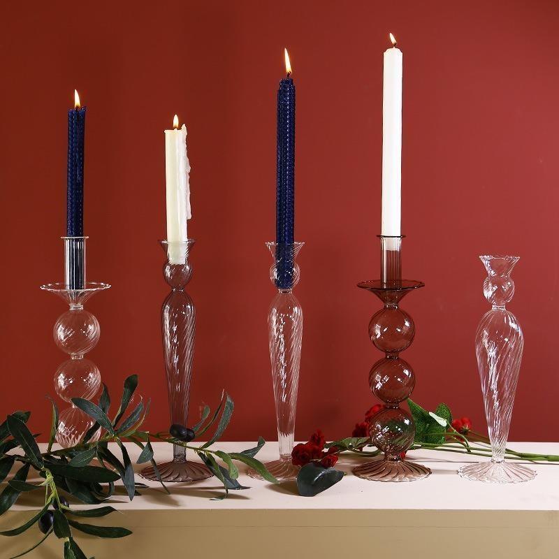Ins Home Decoration Glass Candle Holder Vase Props - Pacisia