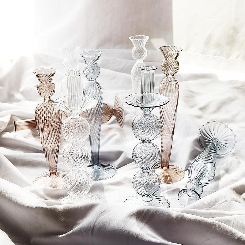 Ins Home Decoration Glass Candle Holder Vase Props - Pacisia