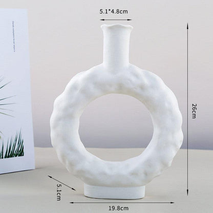 Ins Plain Ceramic Vase Decoration Special Shaped Living Room Home - Pacisia