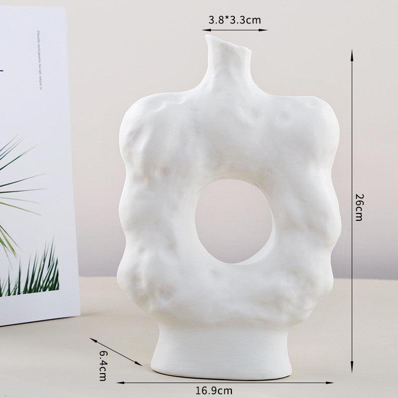 Ins Plain Ceramic Vase Decoration Special Shaped Living Room Home - Pacisia