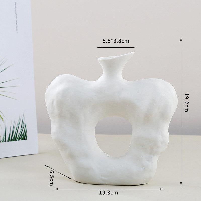 Ins Plain Ceramic Vase Decoration Special Shaped Living Room Home - Pacisia