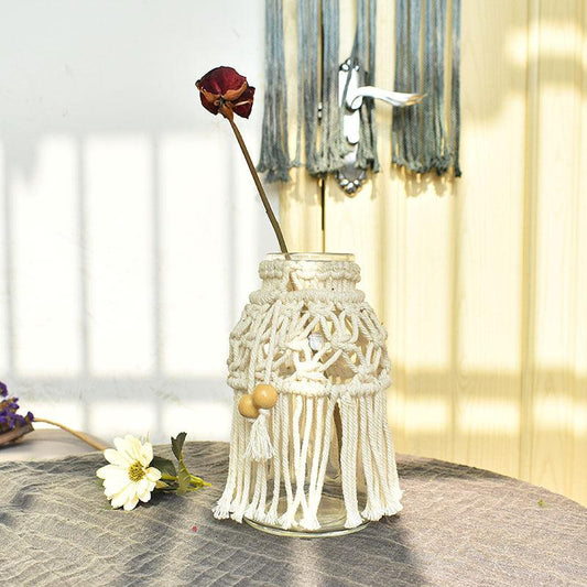 Ins Style Nordic Hand-woven Vase Creative Decoration Living Room Table Decoration Candlestick Shooting Props - Pacisia