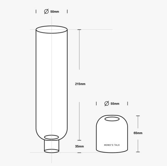 Ins Wind Straight Tube Transparent Glass Small Vase Marble Base - Pacisia