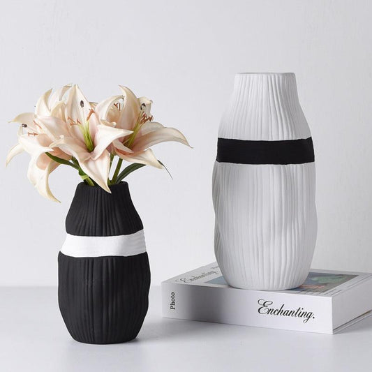 Irregular Bottle Mouth Ceramic Vase Flower Arranging Device - Pacisia