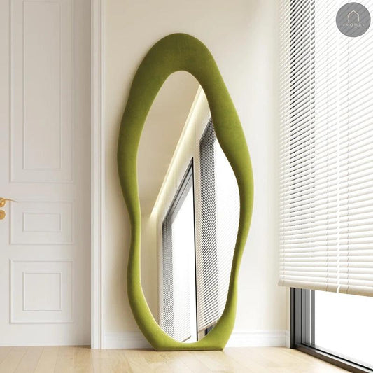 Irregular Larger Decorative Mirrors Nordic Toilet Wavy Aesthetic Decorative Mirrors Bedroom Miroir Mural Home Decoration - Pacisia