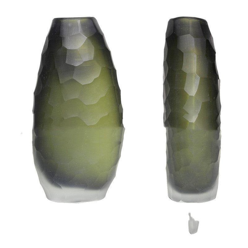 Irregularly Carved Ground Glass Vase Soft Decoration - Pacisia