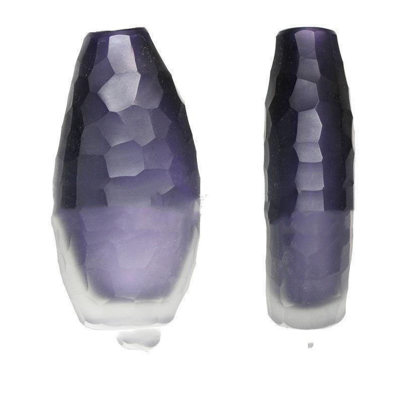 Irregularly Carved Ground Glass Vase Soft Decoration - Pacisia