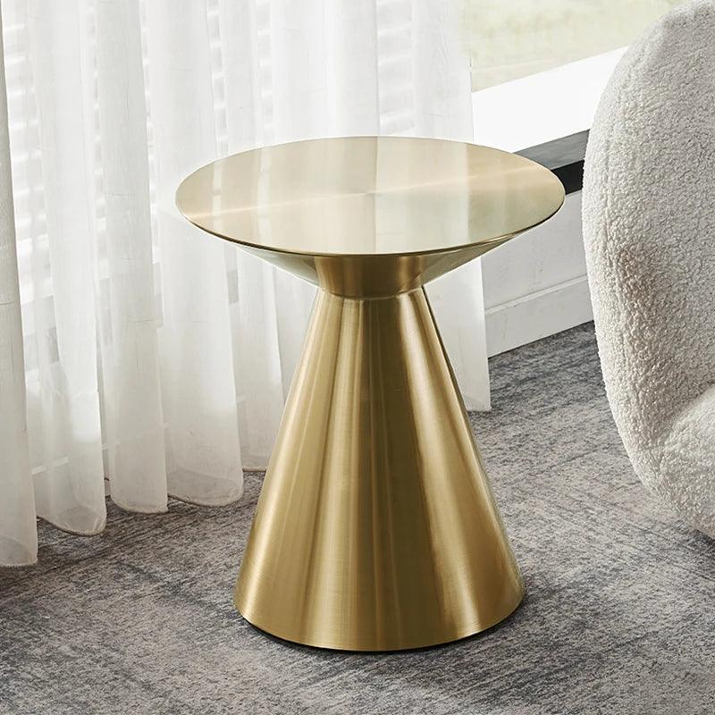 italian design stainless steel modern coffee table luxury round tables gold side table for living room furniture - Pacisia