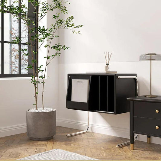 Italian Luxury Nightstands Black Vintage Center Design Simple Bedside Table Narrow Minimalist Table De Chevet Bedroom Furniture - Pacisia