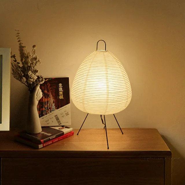 Japanese Design Akari Wabi-sabi Yong Table Lamp Printed Rice Paper Lamp Bedroom Desktop Decoration Table Lamp Drop Shipping - Pacisia