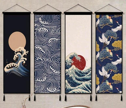 Japanese style living room background wall tapestry - Pacisia