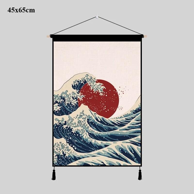 Japanese style living room background wall tapestry - Pacisia