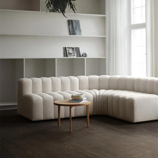 Lamb Velvet Curved Sofa - Pacisia