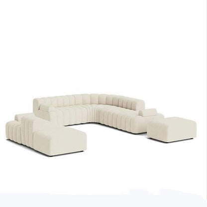 Lamb Velvet Curved Sofa - Pacisia