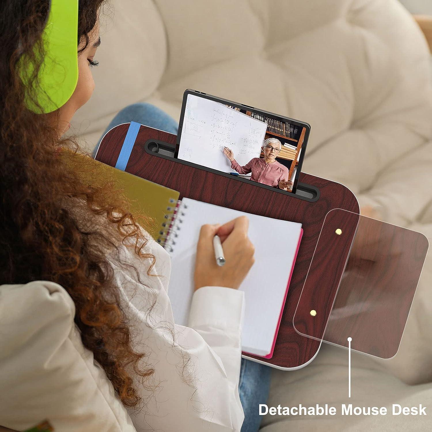 Lap Desk With Cushion, Tablet Holder And Detachable Mouse Tray, Fits Up To 16.1 Inches Laptops, Lap Desk For Bed Couch Sofa And Table - Pacisia