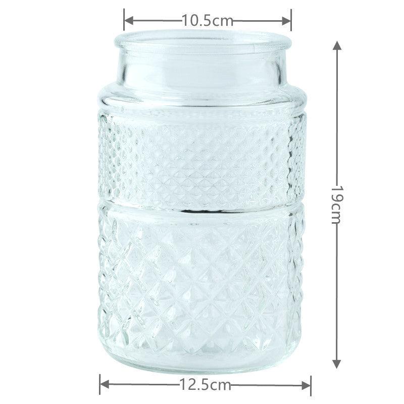 Large Mouth Glass Vase Table Top Flowers Green Planter - Pacisia