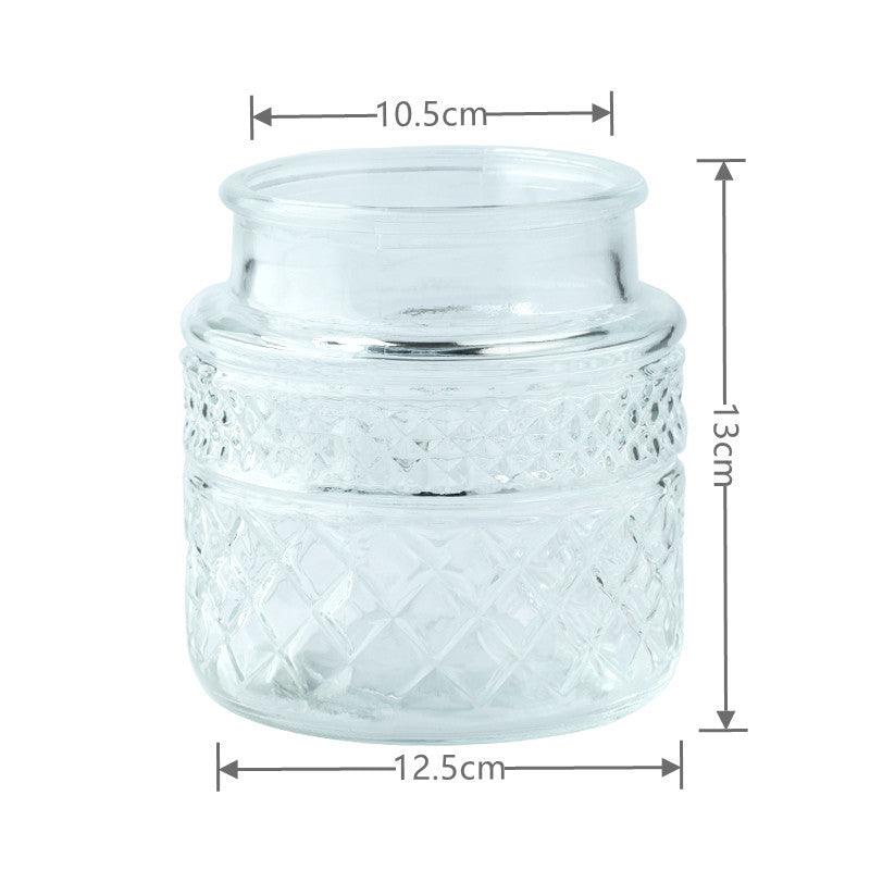 Large Mouth Glass Vase Table Top Flowers Green Planter - Pacisia