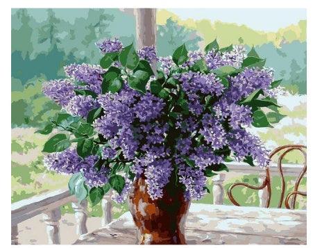 Lavender Flowers In Vase - DIY Painting By Numbers Kit - Pacisia