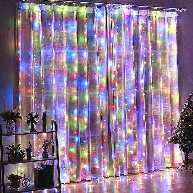 3x3/4x3/6x3m LED Curtain String Lights Christmas Garland Fairy Light Festoon Led Light Wedding Home Bedroom Decoration Lighting - Pacisia