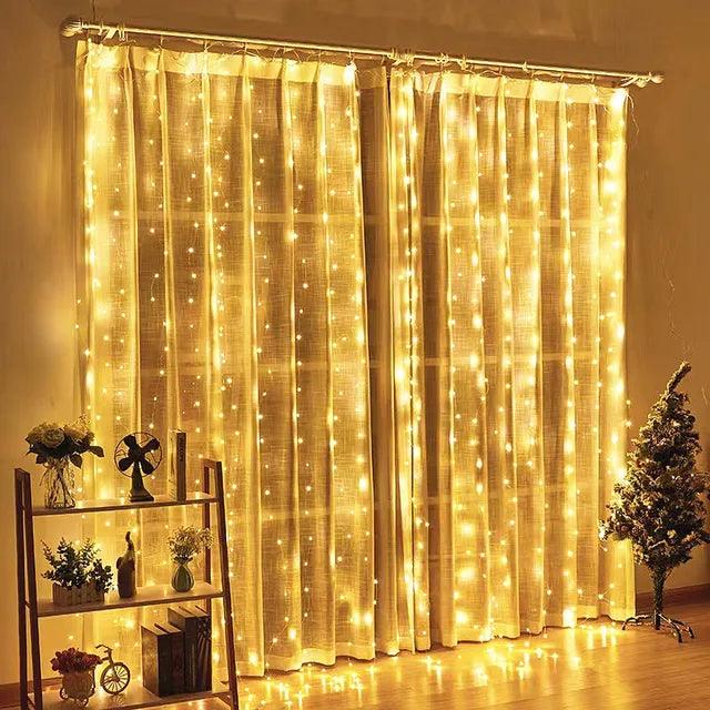 3x3/4x3/6x3m LED Curtain String Lights Christmas Garland Fairy Light Festoon Led Light Wedding Home Bedroom Decoration Lighting - Pacisia