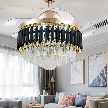 LED Frequency Conversion Fan Light Crystal Chandelier - Pacisia