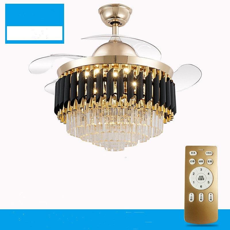 LED Frequency Conversion Fan Light Crystal Chandelier - Pacisia